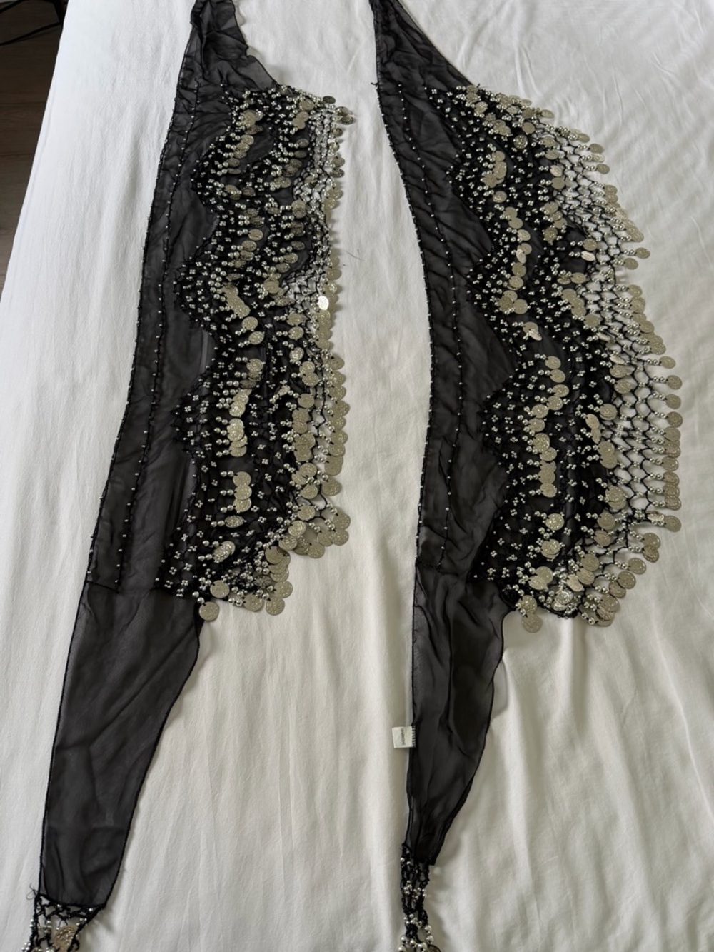 Black and silver belly dancing scarf you can make it as top as well